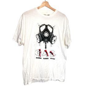 Mile High Clothing Mens XL White T-Shirt Gas Mask GAS Gonna Always Stunt Graphic